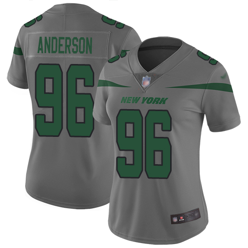 New York Jets Limited Gray Women Henry Anderson Jersey NFL Football #96 Inverted Legend->youth nfl jersey->Youth Jersey